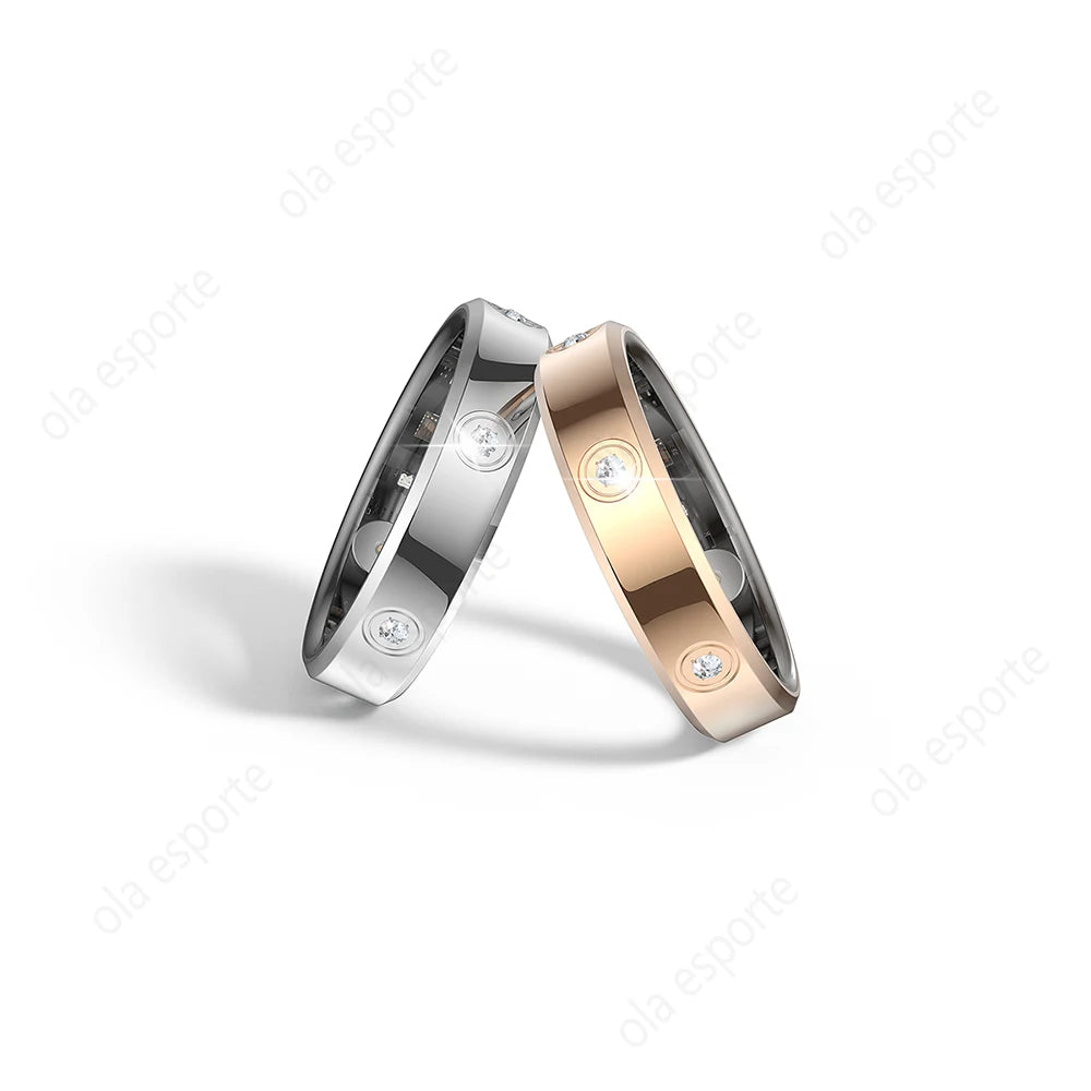 Diamond Fashion Women Smart Ring IP68 Waterproof Stainless Steel Intelligent Ring Health Monitor Sports Pedometer Fitness Rings