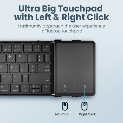 Foldable Wireless Bluetooth Keyboard Rechargeable Folding Portable Keyboards for PC Mac Smartphone Windows iOS Android