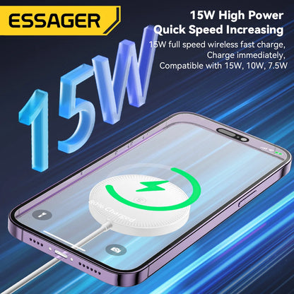 Essager Magnetic Qi Wireless Charger 15W With Cable For iPhone 14 13 12 Pro Max Fast Wireless Charging For Samsung Xiaomi Huawei
