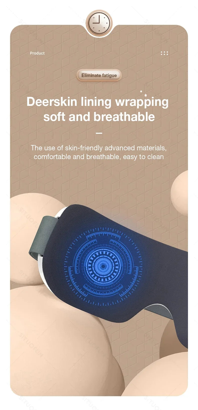 MUKASI Eye Massager with Vibration Bluetooth Music, Smart Massage Eye Mask for Eye Relax, Reduce Eye Strain, Improve Sleep