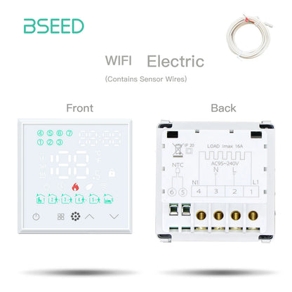 BSEED LED Touch Screen Electric Floor Heating Water Boiler Room Thermostat Module Part WIFI Alexa Temperature Controller APP