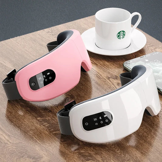 MUKASI Eye Massager Vibration Bluetooth Music, Smart Massage Eye Mask for Eye Relax, Reduce Eye Strain, Improve Sleep