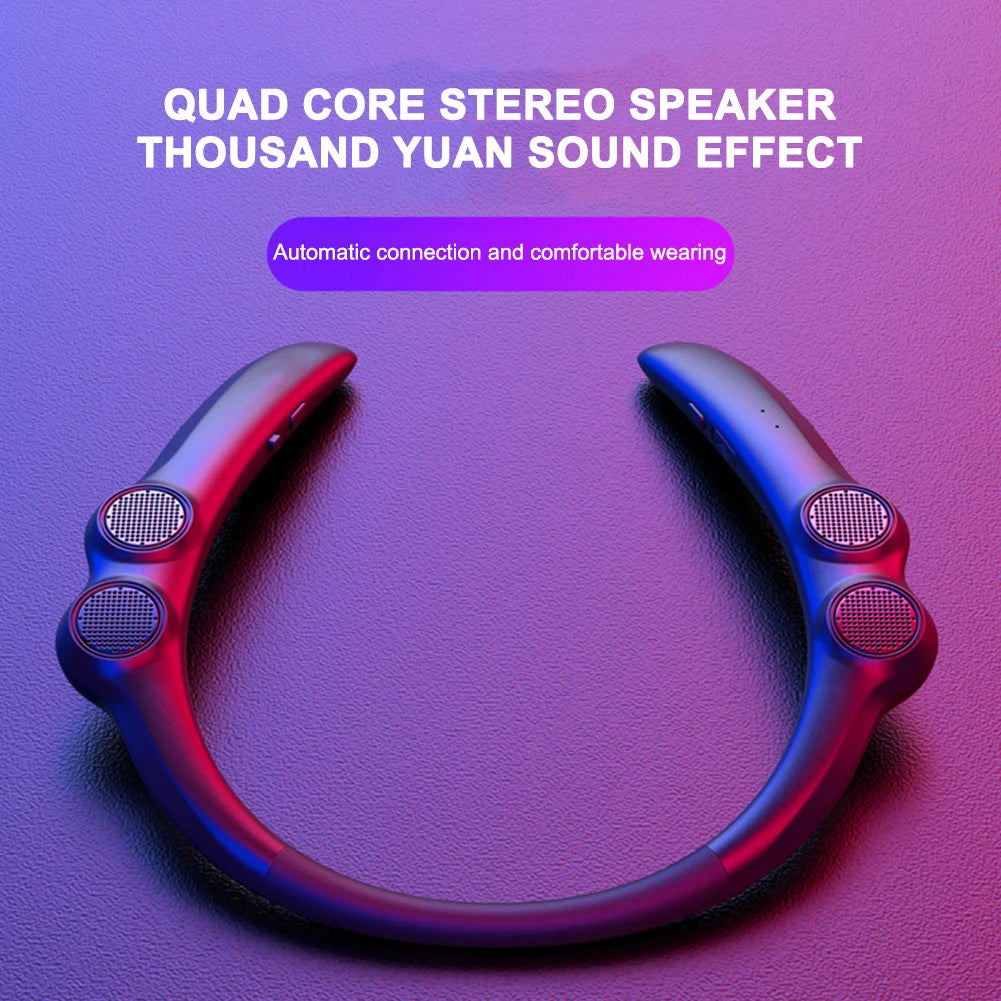 Wearable Bluetooth-compatible Speaker Hang Neck Wireless Stereo Bass Portable