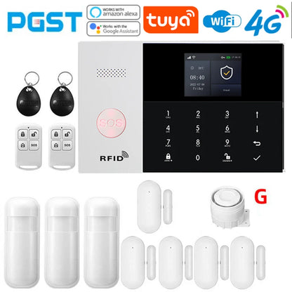 PGSP 4G Smart Home Security Alarm System 433MHz WiFi GSM Super Discount Wireless Home Application Control Home Anti theft Alarm