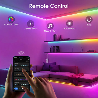 Tuya Smart WIFI RGBIC COB LED Strip Light Tape Addressable WS2811 IC Flexible RGB Neon LED Light 12V APPControl for Alexa Google