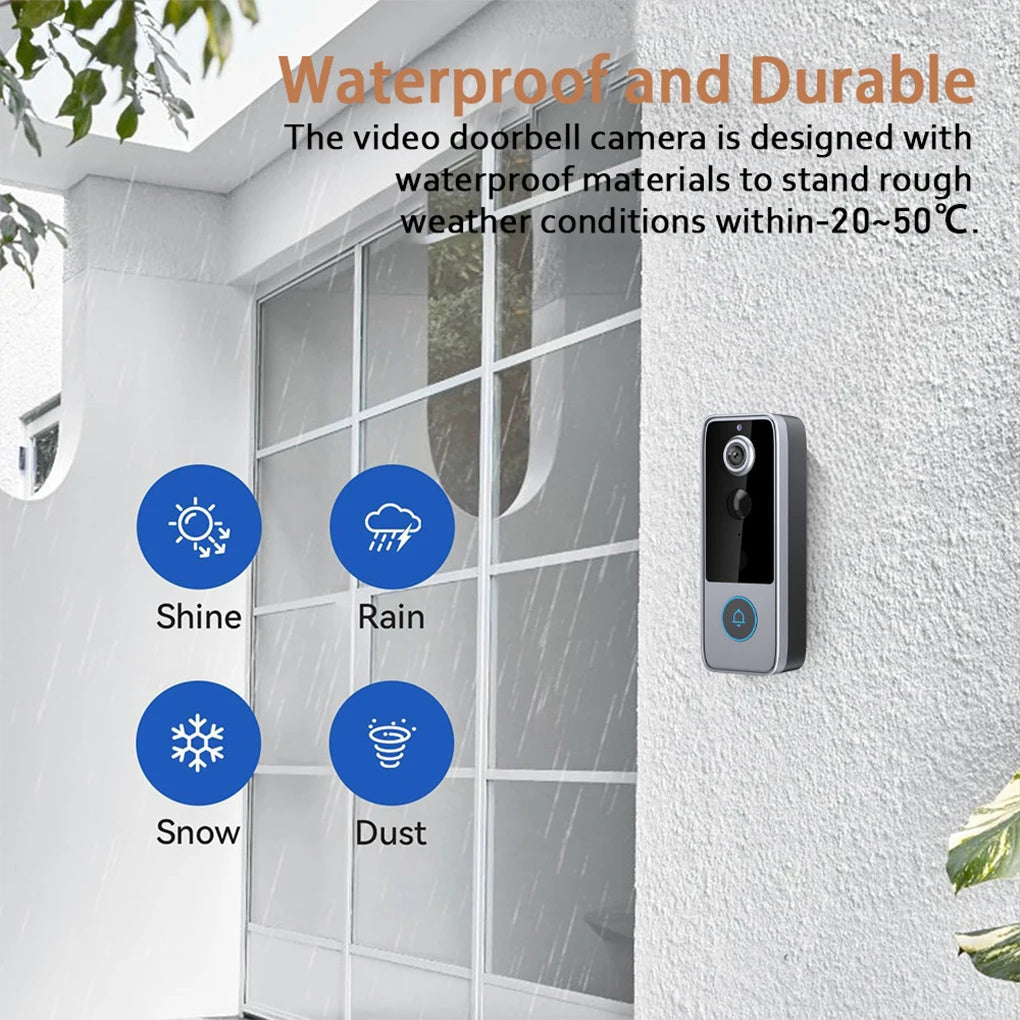 Tuya Video Doorbell WiFi Smart Two-way Intercom Wireless Camera Video Calling Doorbell Security Motion Detect Night Vision