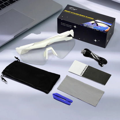 Cycling Glasses Bike Sunglasses With AI Smart Voice Assistant Wireless BT 5.4 Eyewear Goggles Women Men MTB Road Bicycle Glasses
