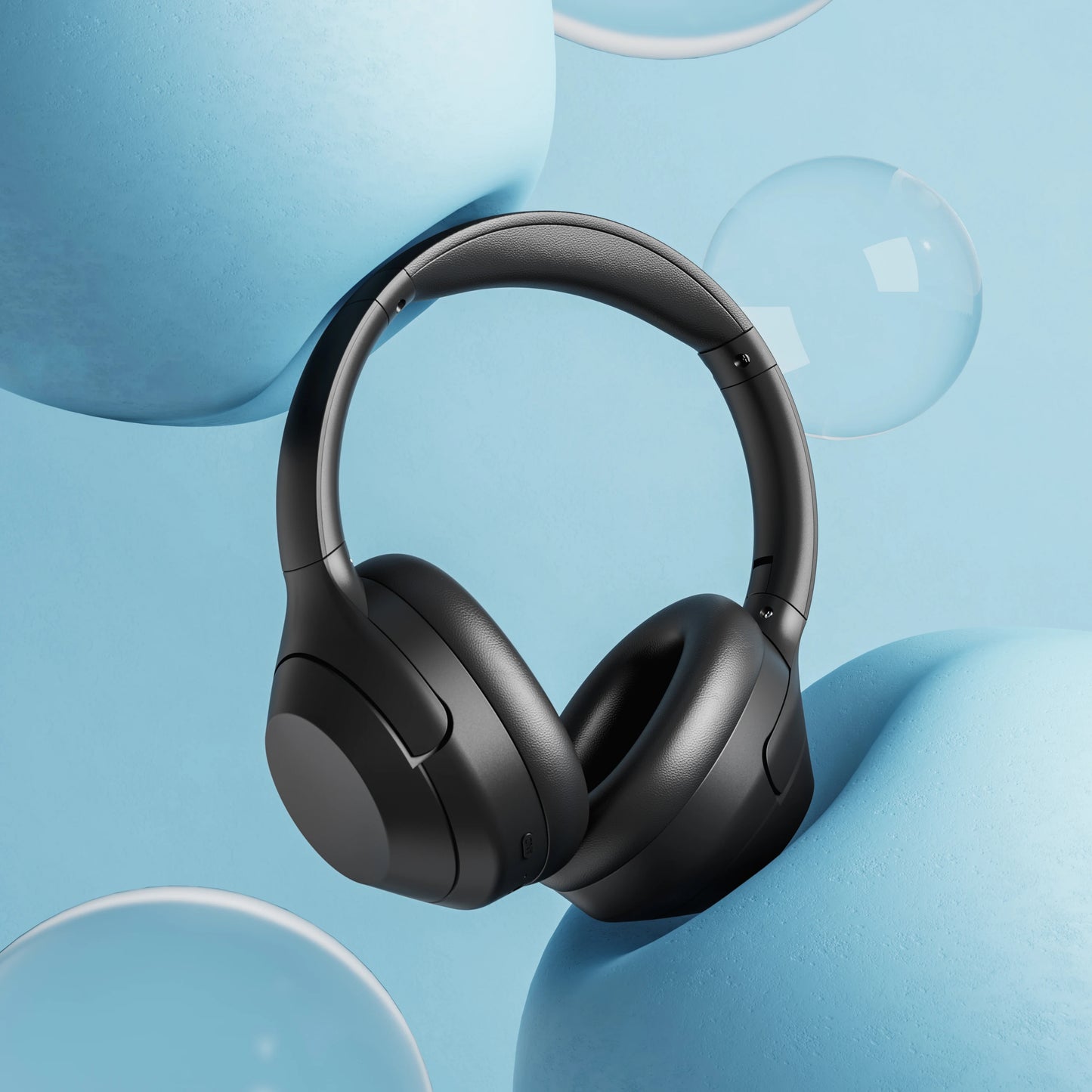 W2 Wireless Headphones ANC Headphone Bluetooth 5.2 Earphones Over-Ear with Mic, HiFi Stereo Foldable Lightweight Headphones