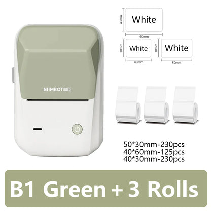 Niimbot B1 Mini Portable Thermal Printer Self-Adhesive Sticker Label Maker Pocket Printer Labeling Machine Bluetooth Niimbot B1