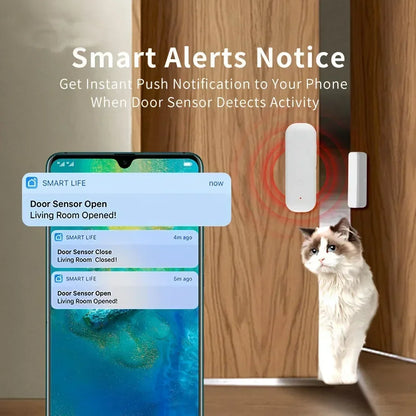 Tuya Zigbee Door Sensor for Smart Home Wireless Window Detector Remote Control Smart Life APP Alexa Home Security Alarm System