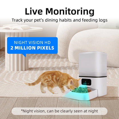 6L Large capacity Cat Smart Pet Feeder Wi-Fi & Camera Controlled  Feeder 2 million pixel  Automatic Dog & Cat Food Dispenser