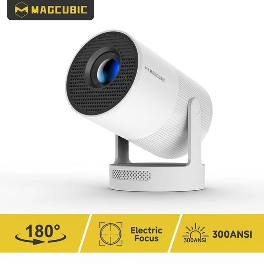 Magcubic Electronic Focus HY300 Ultra Portable 4K Projector with Speaker 300ANSI Outdoor Movie Android11 BT5.4 Camping Projector