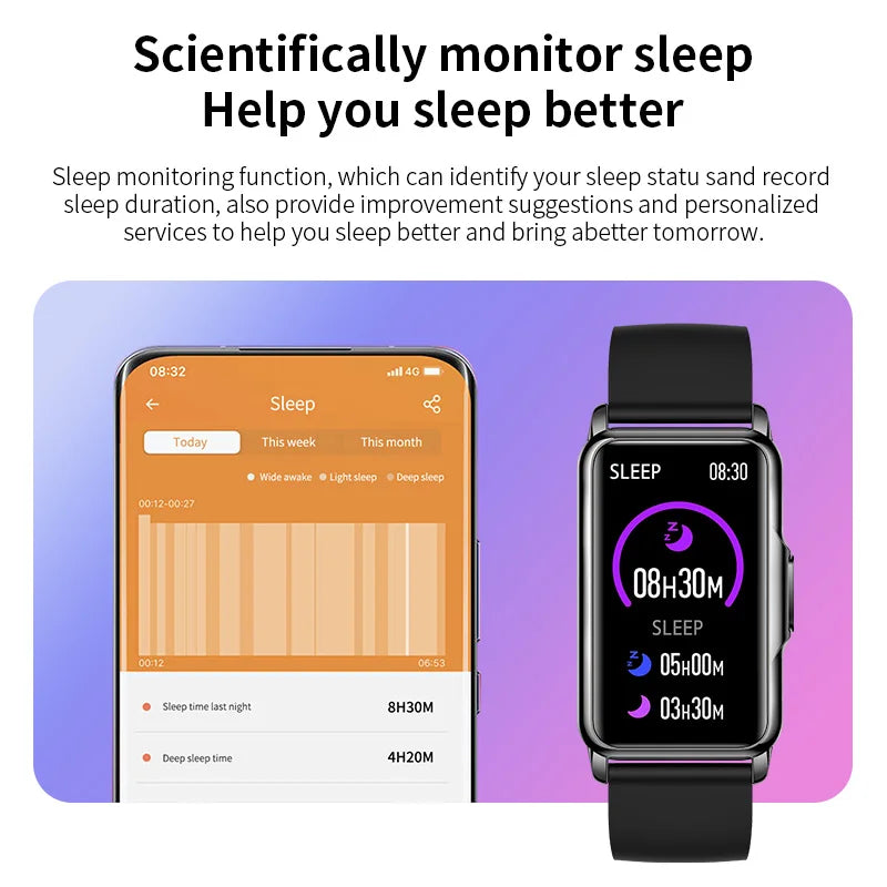 LIGE New 1.47 Inch Men Smart Watch Women Bluetooth Connected Phone Waterproof Smartwatch Music Sports Fitness Tracker Bracelet