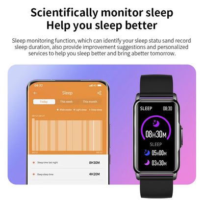 LIGE New 1.47 Inch Men Smart Watch Women Bluetooth Connected Phone Waterproof Smartwatch Music Sports Fitness Tracker Bracelet