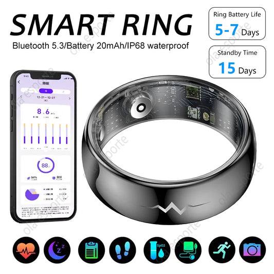 New For Xiaomi Smart Ring ECG Men Women With Charging Box Heart Rate Sleep Health Monitor 5ATM Waterproof Fashion Fitness Rings