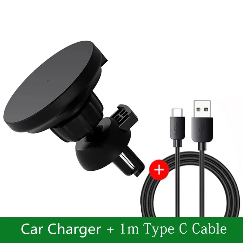 Magnetic Car Wireless Charger Stand Mobile Phone Chargers Holder for iPhone 15 14 13 12 Pro Max Mini Car Fast Charging Station