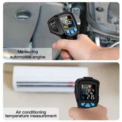 -50 to 800 Degree Mestek Digital Infrared Thermometer Laser Temperature Meter Non-contact Pyrometer Hygrometer IR Thermometer