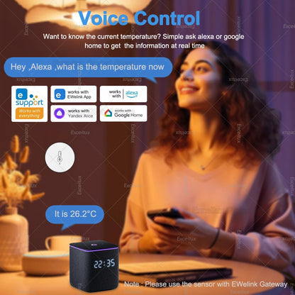 EWelink Smart Zigbee Temperature Humidity Sensor App Control Indoor Thermometer Monitor Home Automation Works With Alexa Google