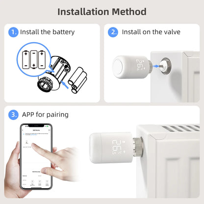 AVATTO Tuya 1-6PCS Wifi TRV Radiator Actuator Valve Thermostatic Radiator Valve Temperature Controller Support Alexa Google Home