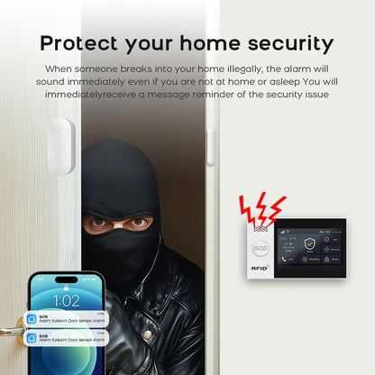 PGST WiFi 4G Tuya Smart Life Home Alarm Security System Kit Alexa Home Automation Alarm Security Protection Door Motion Sensor