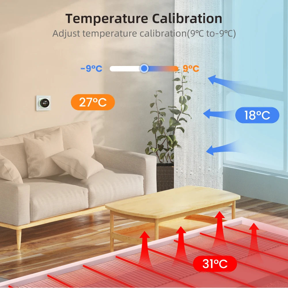 AVATTO Tuya WiFi Smart Knob Thermostat Temperature Controller For Water Gas Boiler Electric Heating Works With Alexa Google Home