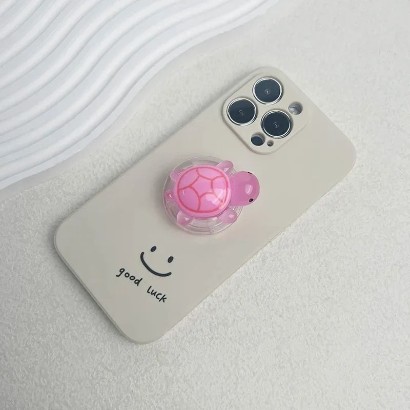 Korean Cute Luminous Turtle Phone Holder Griptok Finger Ring Support For iPhone Samsung Cases Grip Tok Socket Bracket Girl Gift
