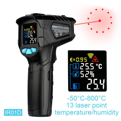 -50 to 800 Degree Mestek Digital Infrared Thermometer Laser Temperature Meter Non-contact Pyrometer Hygrometer IR Thermometer