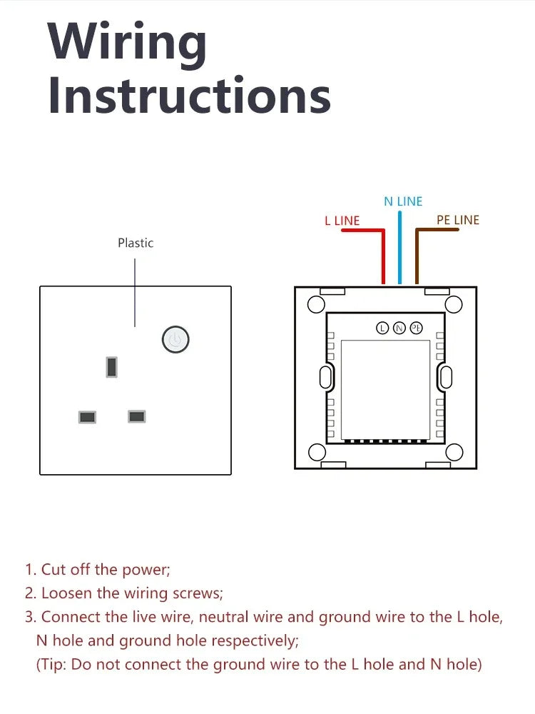 LOUYSGEN Zigbee UK Smart Socket Timing Schedule Plastic Energy Monitoring Smart Plug Neutral Wire 13A Tuya Alexa Control