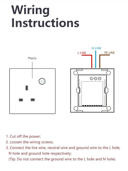 LOUYSGEN Zigbee UK Smart Socket Timing Schedule Plastic Energy Monitoring Smart Plug Neutral Wire 13A Tuya Alexa Control