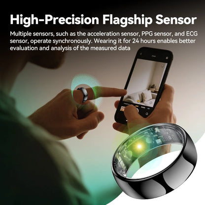 For Xiaomi Huawei New Smart Ring Heart Rate Blood Oxygen Health Monitor 3ATM Waterproof Multi-sport Mode Wireless Charging