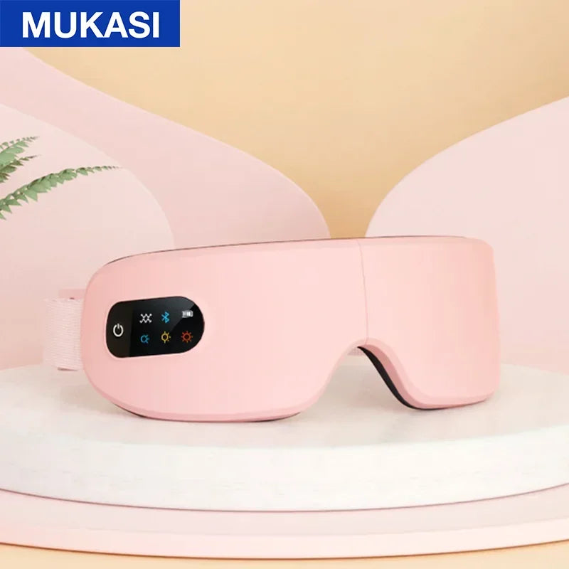 MUKASI Eye Massager with Vibration Bluetooth Music, Smart Massage Eye Mask for Eye Relax, Reduce Eye Strain, Improve Sleep