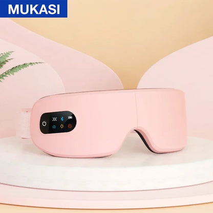 MUKASI Eye Massager with Vibration Bluetooth Music, Smart Massage Eye Mask for Eye Relax, Reduce Eye Strain, Improve Sleep