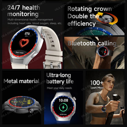 2025 New Watch GT5 Pro Smart Watch 1.5“ AMOLED Screen NFC GPS Tracker BT Calls Health Waterproof Smartwatch Men Women For Huawei