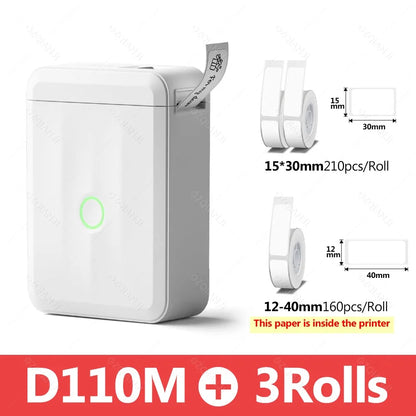 Niimbot D110 Smart Portable Label Printer Mini Pocket Thermal Sticker Maker Self-adhesive Label Papers For Office Home USE
