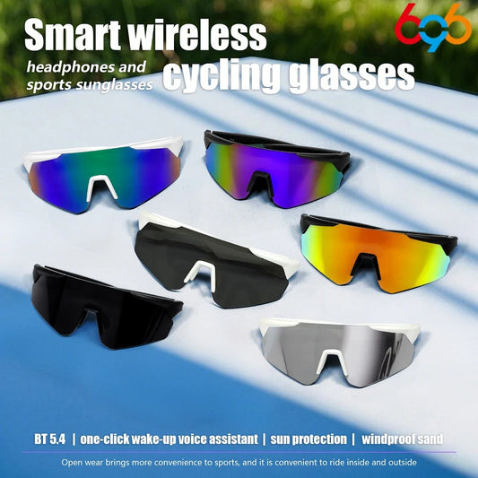 Cycling Glasses Bike Sunglasses With AI Smart Voice Assistant Wireless BT 5.4 Eyewear Goggles Women Men MTB Road Bicycle Glasses