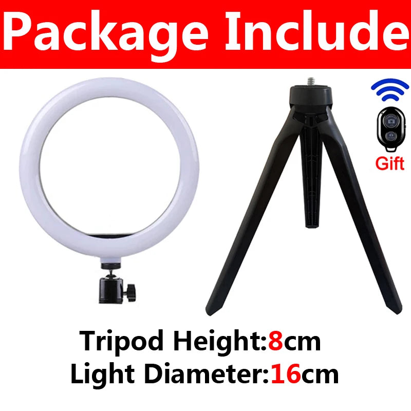 10inch Video Lights Dimmable Light Selfie LED Ring Light USB Ring Lighting Lamp With Tripod Stand To Make Youtube Ringlight Lamp