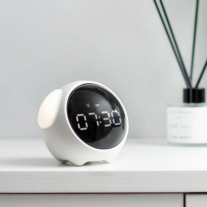 New Night Light Cute Expression Alarm Clock Child Alarm Clock Voice Controlled Light Multifunctional For Home Thermometer