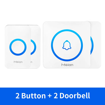 Meian Smart Home Doorbell Wireless Security Doorbell IP65 Waterproof Outdoor Door Bell 60 Songs 5 Volume Adjustable Chime Kit