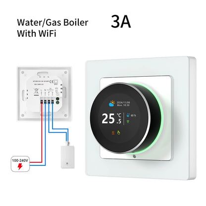 AVATTO Tuya WiFi Smart Knob Thermostat Temperature Controller For Water Gas Boiler Electric Heating Works With Alexa Google Home
