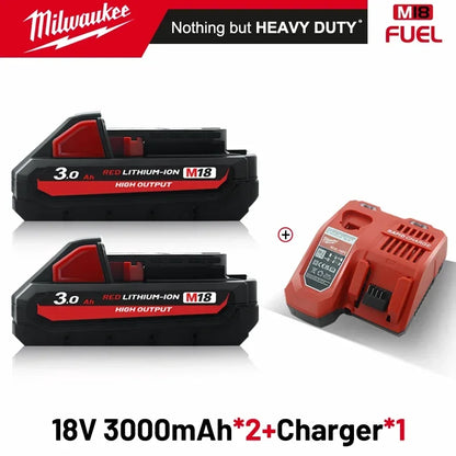 original Milwaukee M18 Power Tool Battery, Charger, 18V 6Ah Li-Ion M18B5 48-11-1860 48-11-1850 48-11-1840 48-11-1830 48-11-1820