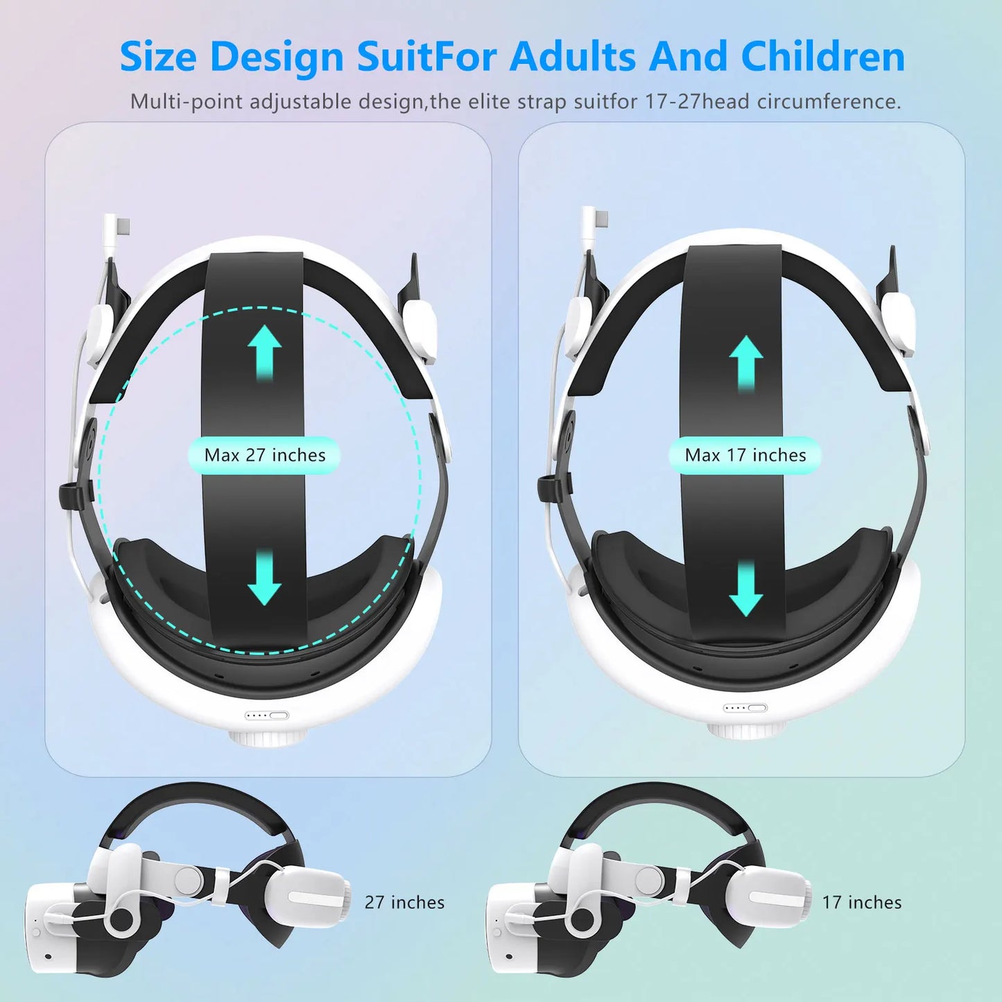 for Meta quest3/Quest 3s VR Elite Head Strap Can be used Enjoy super long battery life with a 12,000mAh capacity