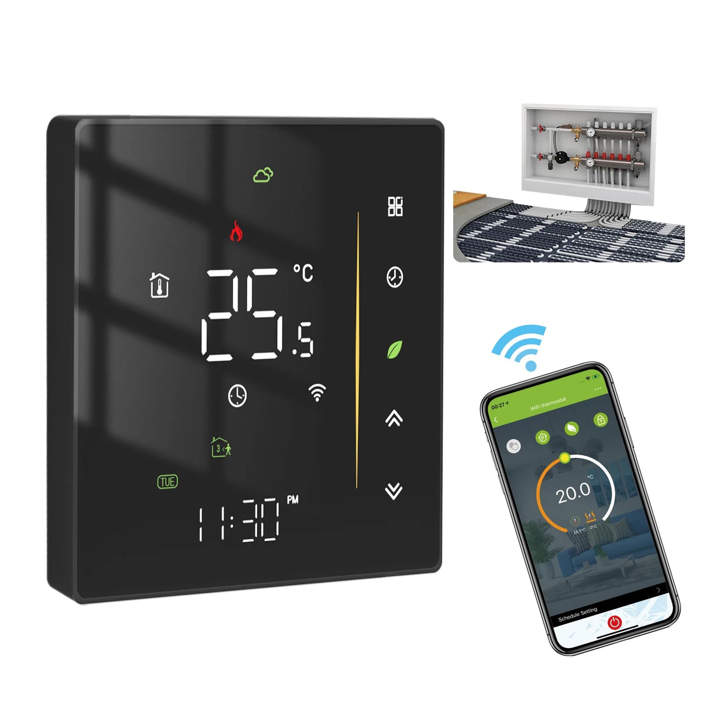 Smart Tuya WiFi Underfloor Heating Intelligent Thermostat Switch Intelligent Remote Control Water Heating Thermostat