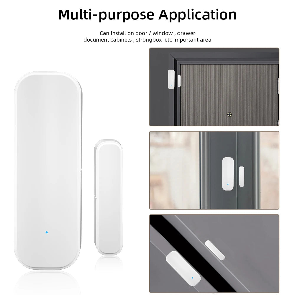 WiFi or Zigbee Window Door Sensor Tuya Smart Home Security Alarm System Voice Control Via Alexa Google Home Smart