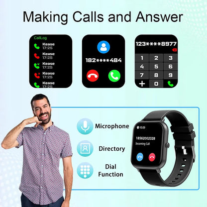 For Xiaomi 2025 New Smart Watch Men Bluetooth Call Fitness Tracker Heart Rate IP68 Waterproof Smart Watch Men Women IOS Android