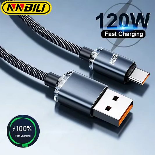 NNBILI 120W USB To Type C Super Fast Charger Cord Quick Charge USB C Cables Phone Charger For Samsung Xiaomi Huawei POCO OPPO