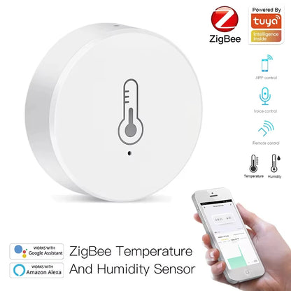 Tuya Smart Zigbee Temperature And Humidity Sensor indoor Thermometer Monitor Work Smartlife With Alexa Google Home APP Assistant
