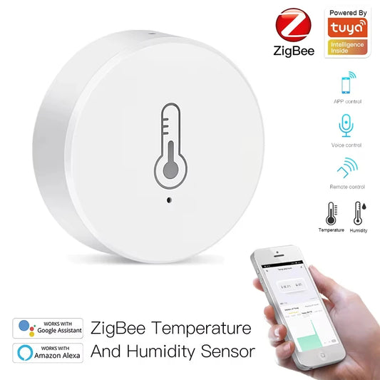 Tuya Smart Zigbee Temperature And Humidity Sensor indoor Thermometer Monitor Work Smartlife With Alexa Google Home APP Assistant