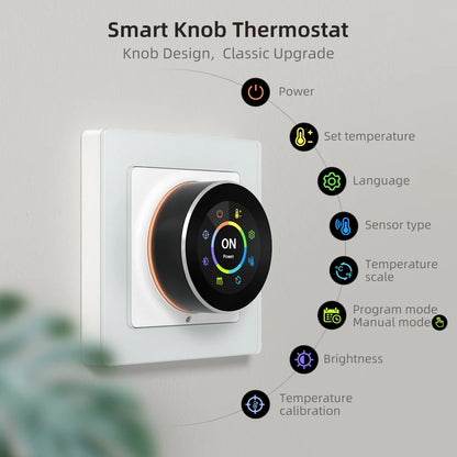 AVATTO Tuya WiFi Smart Knob Thermostat Temperature Controller For Water Gas Boiler Electric Heating Works With Alexa Google Home