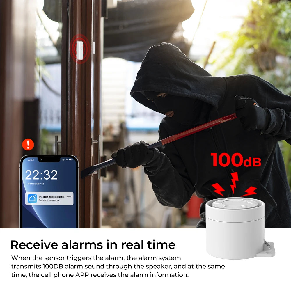 Smart Home Tuya GSM Alarm System 4G Wifi System for House Security Wireless with Door Sensor Smart Life APP Control for Alexa