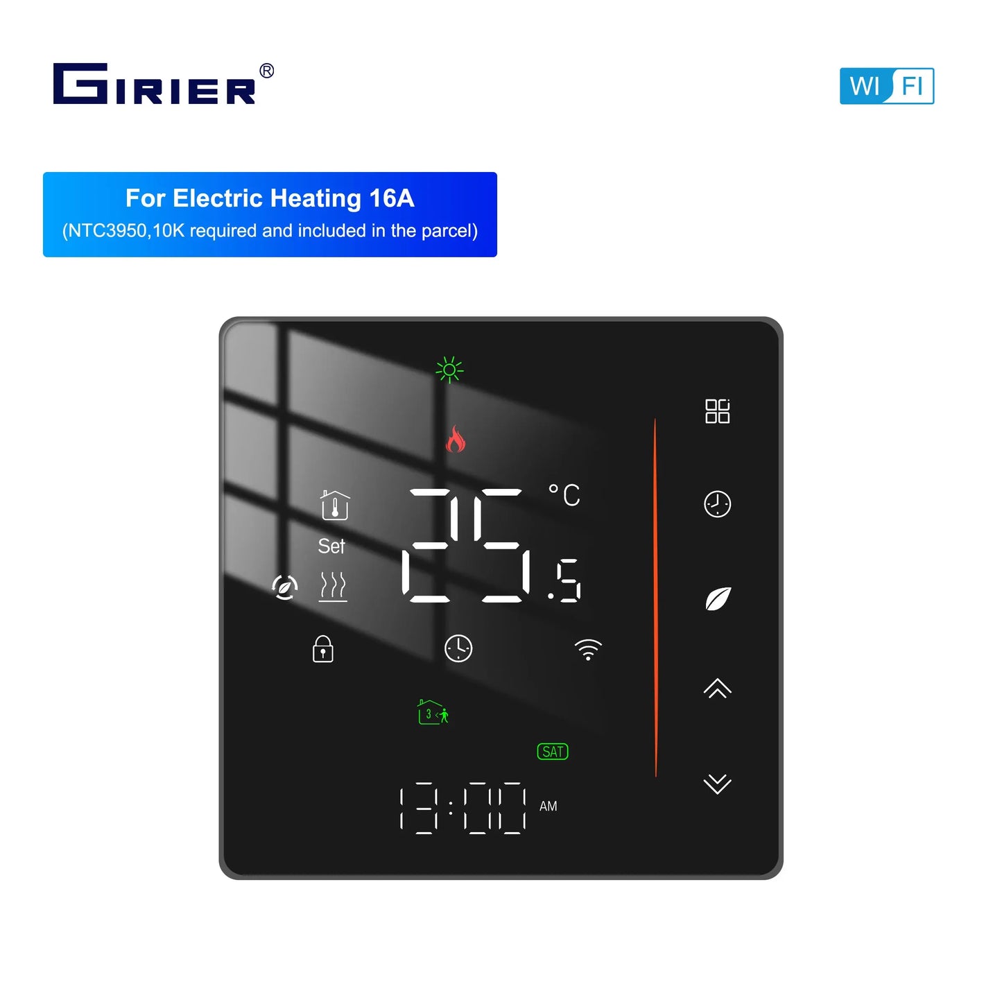 GIRIER Tuya Smart Thermostat WiFi Programmable Temperature Controller for Water/Gas Boiler/Electric Floor Heating Supports Alexa